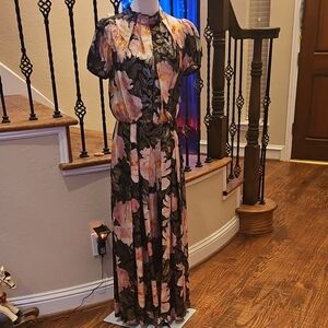 Dolce & Gabbana Black and Pink Floral Jumpsuit NWT